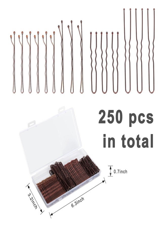 Jelara 250 Pcs Hair Pins Bobby Pins Brown Hair with Storage Box, Wavy Bobby Pins 2inch 2.4inch, U Shaped Hair Pins 2inch 2.8inch, Suitable for All Hair Types, Hair Clips Hair Pin for Women and Girls - Image 2
